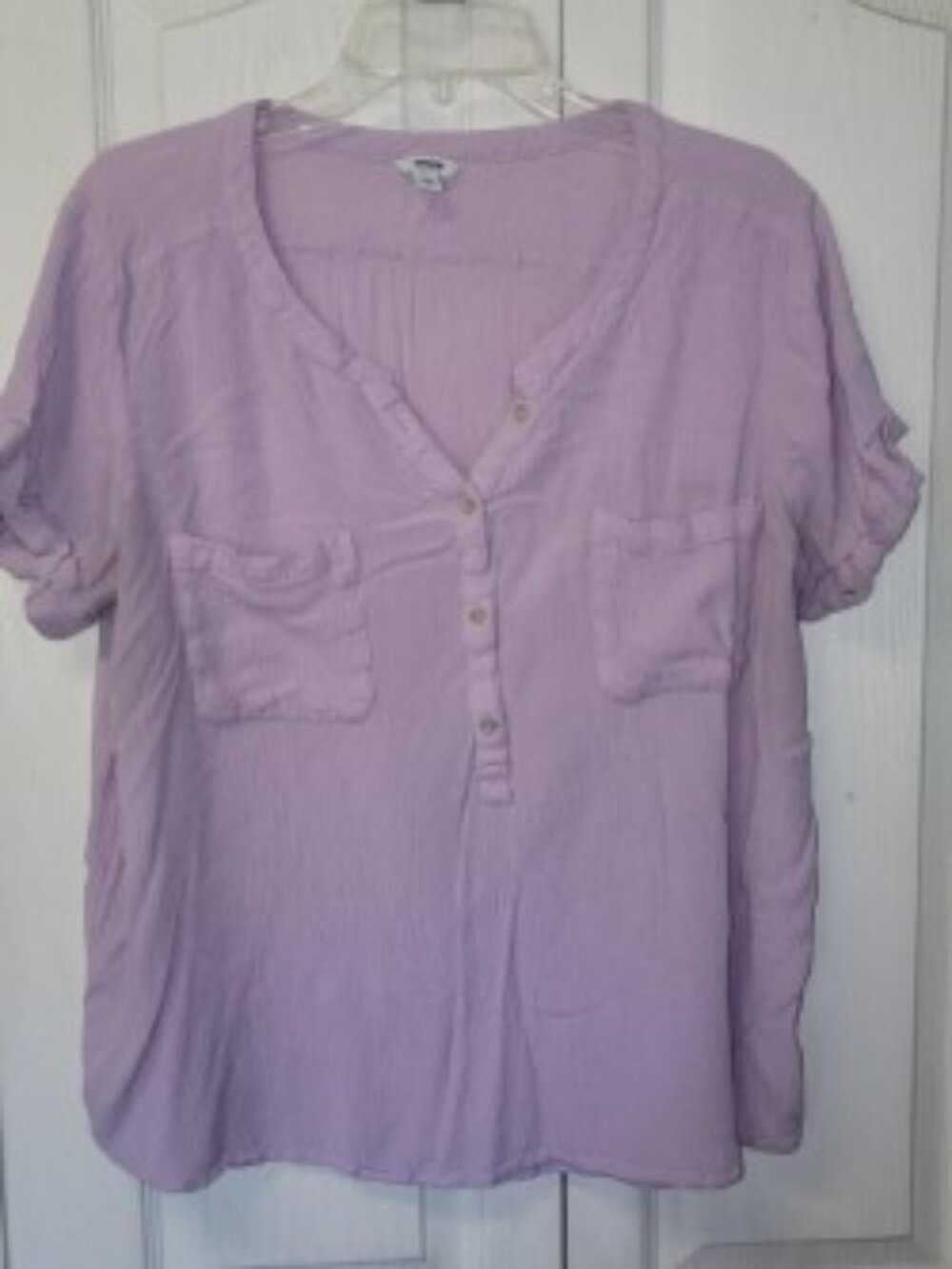 Sonoma Women’s XXL Lavender Blouse High Low Hem Short Sleeve Lightweight